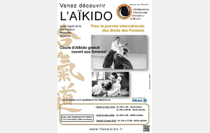 Cours gratuits d'aikido à l'occasion de la journée des femmes 10 au 14/02/2020
