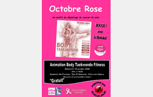 Animation body taekwondo fitness à l'occasion d'octobre Rose 18/10/20